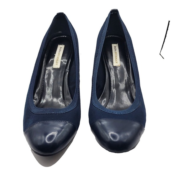 ✨ Dana Buchman Navy Blue Wedge‎ Heels Women's Size 9.5 — Used, Great Condition! - Picture 1 of 10